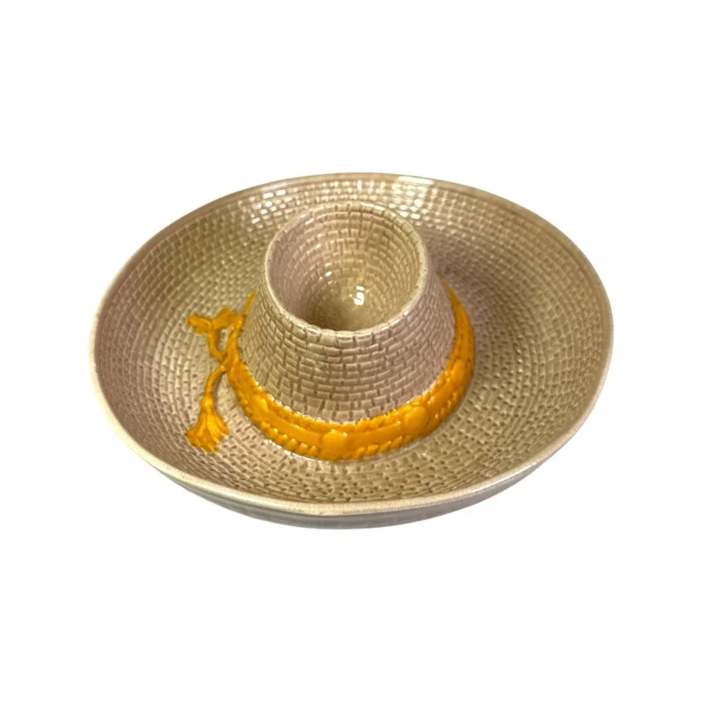 Vintage 1986 Whittier Pottery Chip & Dip Mexican Hat Bowl Handcrafted WPO 86